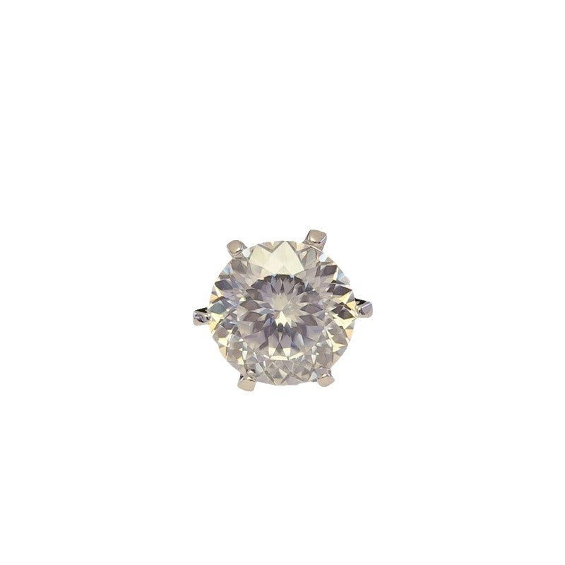 5 Carat Moissanite Ring for Women, Round Solitaire Six-Prong Engagement Ring product image