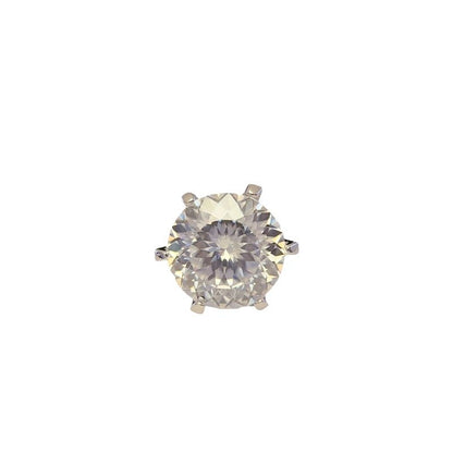 5 Carat Moissanite Ring for Women, Round Solitaire Six-Prong Engagement Ring