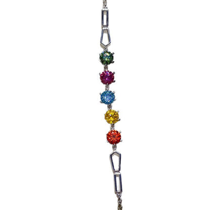 Colorful Moissanite Tennis Bracelet for Women, Sweet Snowflake-Inspired Link Bracelet