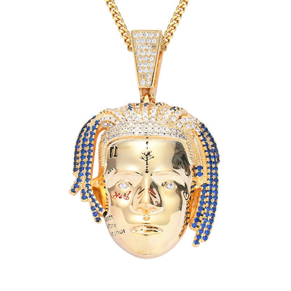 Hip Hop Vintage Skull Copper Pendant Necklace for Men and Women