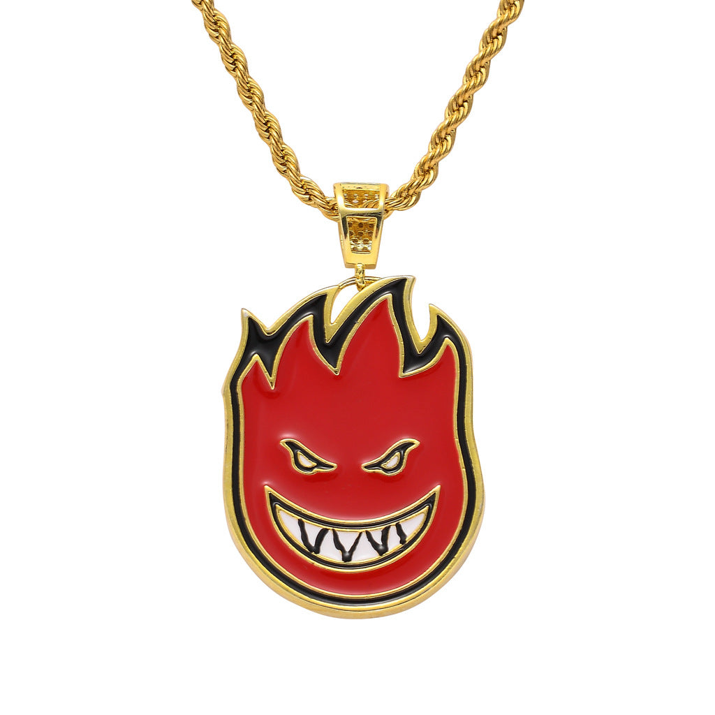 Hip Hop Vintage Fashion Copper Pendant Necklace for Men and Women