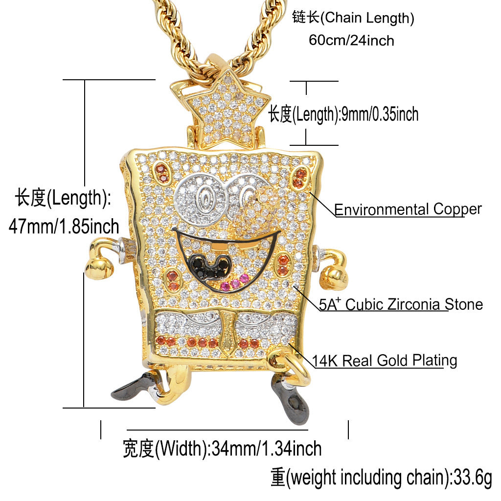 Hip Hop Star Stainless Steel Pendant Necklace for Men and Women