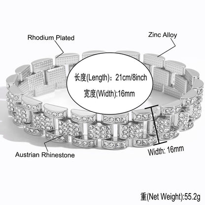 Hip Hop Cuban Link Alloy Bracelet for Men