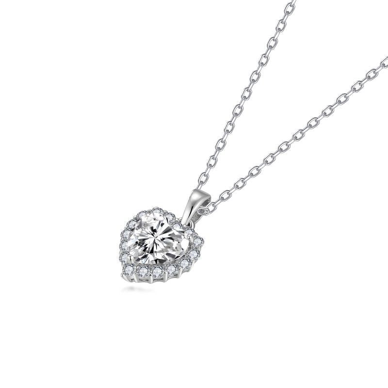 Heart Moissanite Pendant Necklace, S925 Sterling Silver, 18K Gold Plated product image
