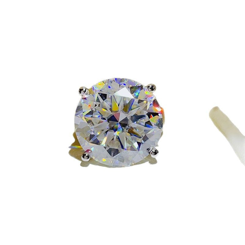 20 Carat D Color Moissanite Ring for Women, Geometric U-Shape Solitaire Engagement Ring product image