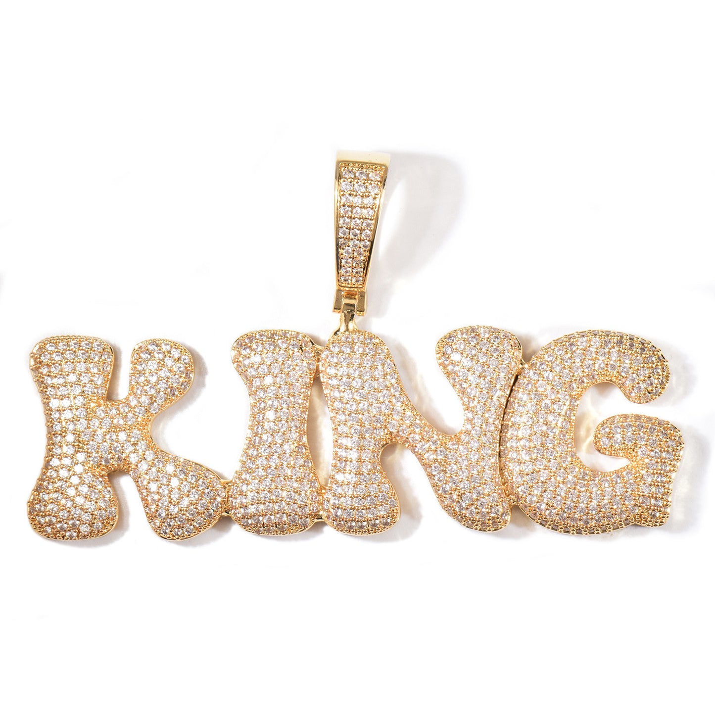 Iced Out Letter Pendant Necklace