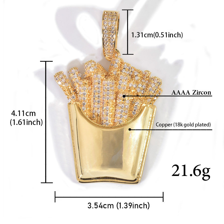 Iced Out Fries Pendant Necklace product image