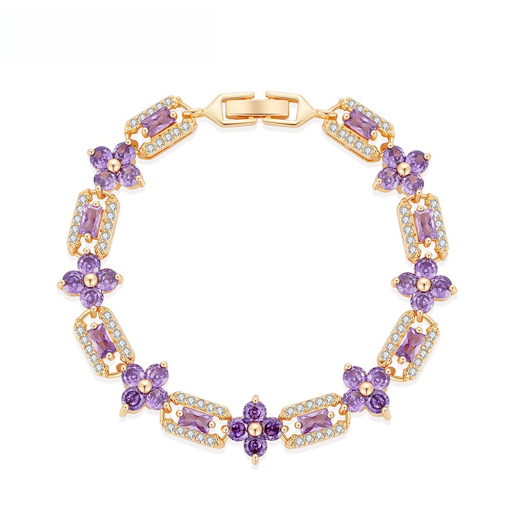 Floral Link Bracelet for Women Gift
