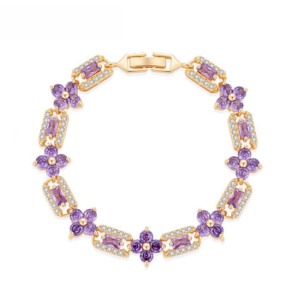 Floral Link Bracelet for Women Gift