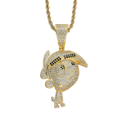 Hip Hop Fashion Cubic Zirconia Pendant Necklace for Men and Women