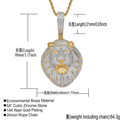 Hip Hop Fashion Cubic Zirconia Pendant Necklace for Men and Women