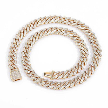 10 mm Iced Cuban Hip Hop Necklace or Bracelet with Cubic Zirconia on a Copper Base - CHA041