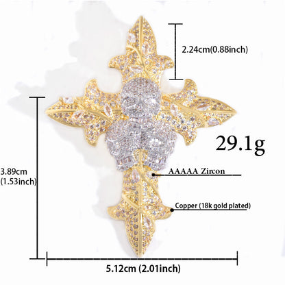 Iced Skull Cross Necklace for Men