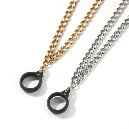 Stainless Steel Vape Pendant Necklace for Women & Men, Hip Hop Statement Chain in Silver, Gold and Rose Gold