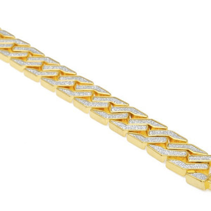 Unisex Gold Plated Line Link Chain Bracelet - Hip Hop Statement Stackable Bangle for Women and Men