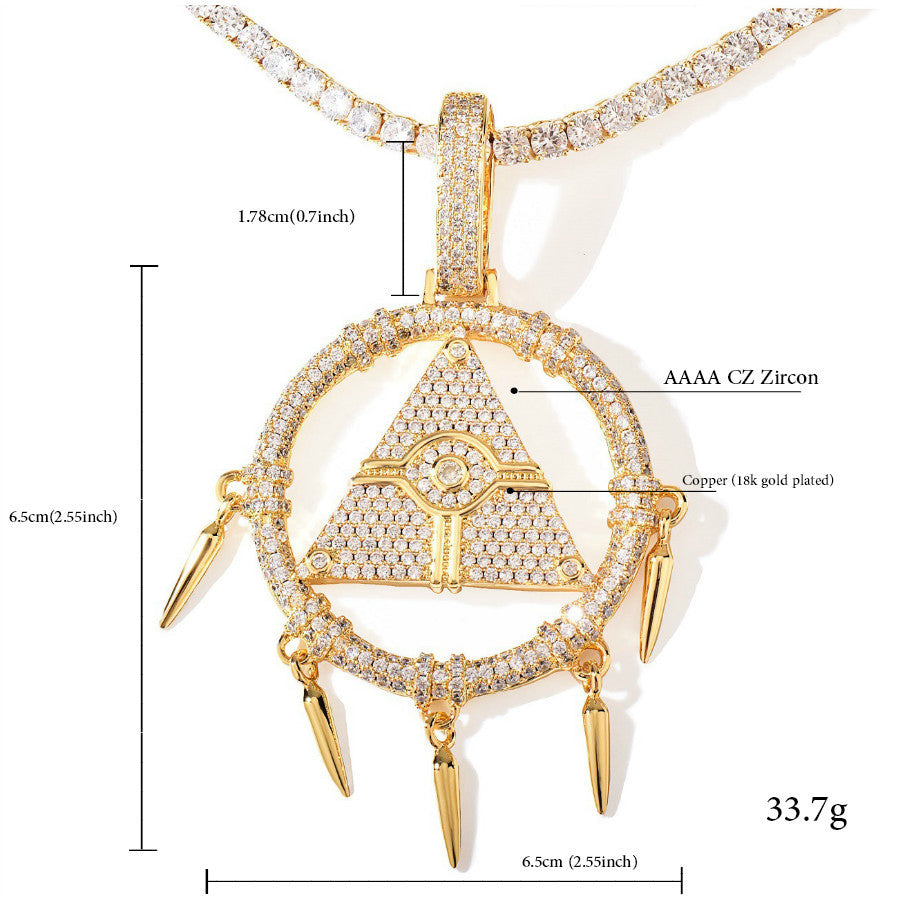 Unisex Iced Eye Dreamcatcher Pendant Necklace