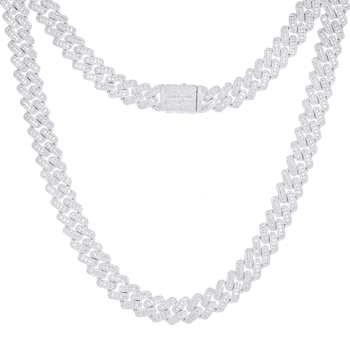 Iced Out Cuban Link Chain Bracelet/Necklace, Chunky Hip Hop Link Jewelry product image