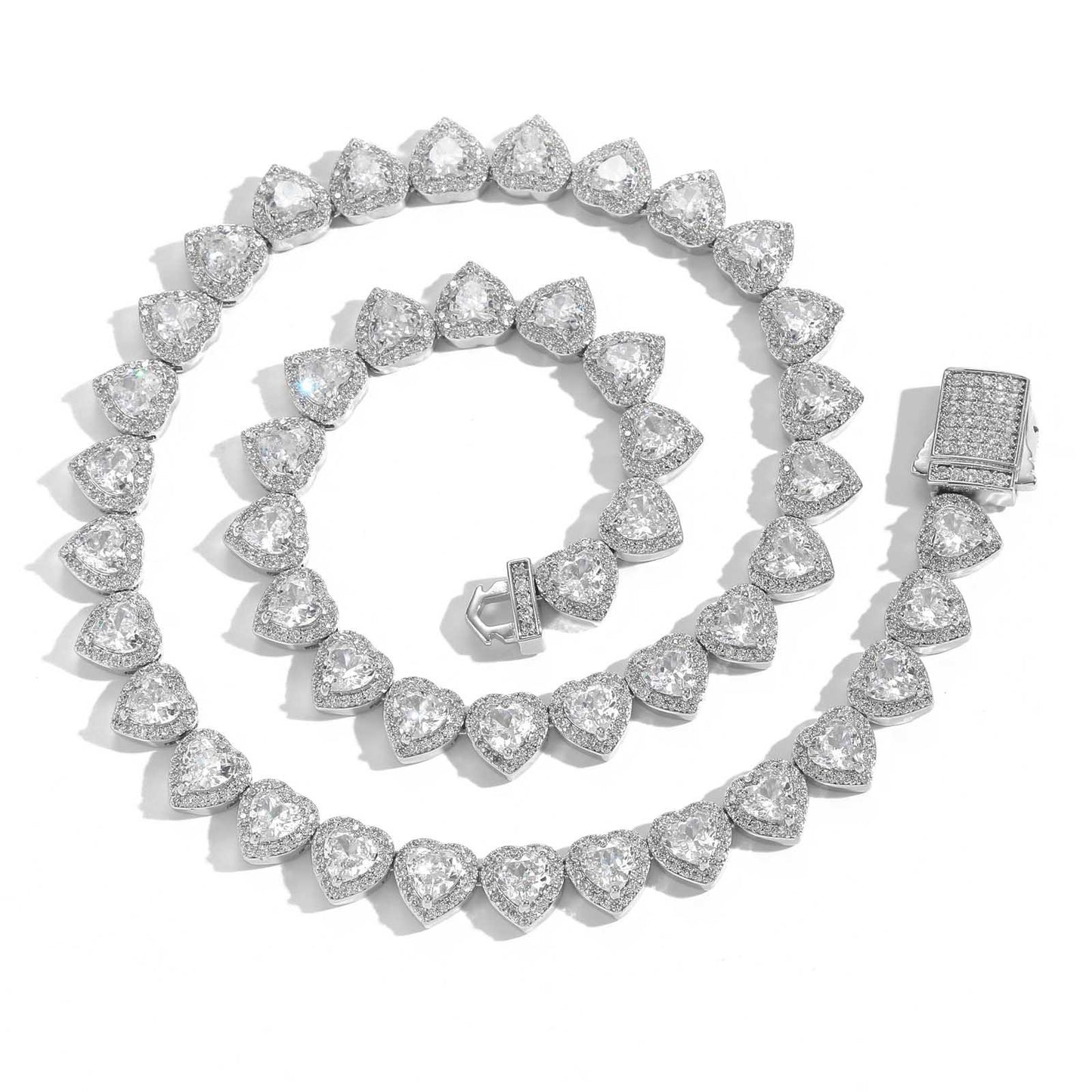Heart Cubic Zirconia Bracelet for Men and Women