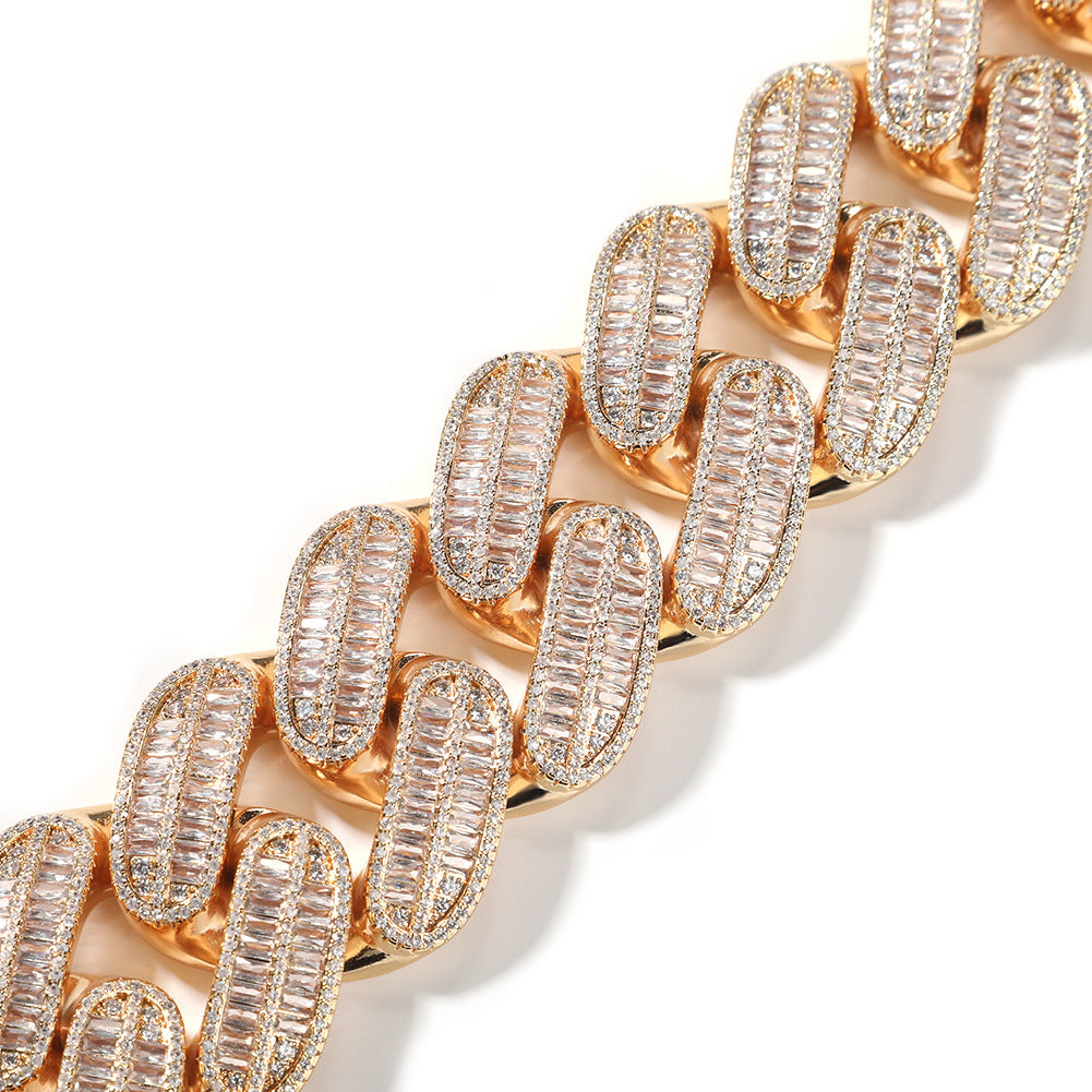 Iced Oval Link Chain Necklace with Cubic Zirconia for Women & Men – Statement Hip Hop Pendant Necklace in Gold or Silver product image