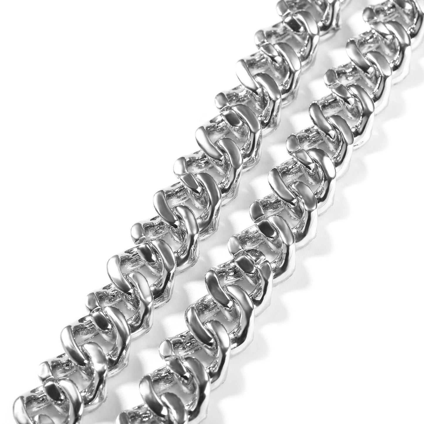 Unisex Iced Out Cuban Link Chain Necklace – Electroplated Copper Hip Hop Statement Jewelry in Gold or Silver Tone