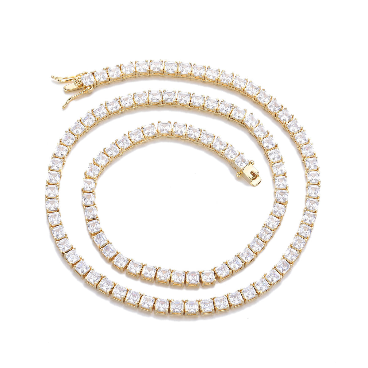 Geometric Square Cubic Zirconia Tennis Chain Bracelet & Necklace product image