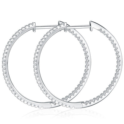 Sparkling Pave Hoop Earrings for Women, Huggie-Style Round Earrings, Everyday Shine