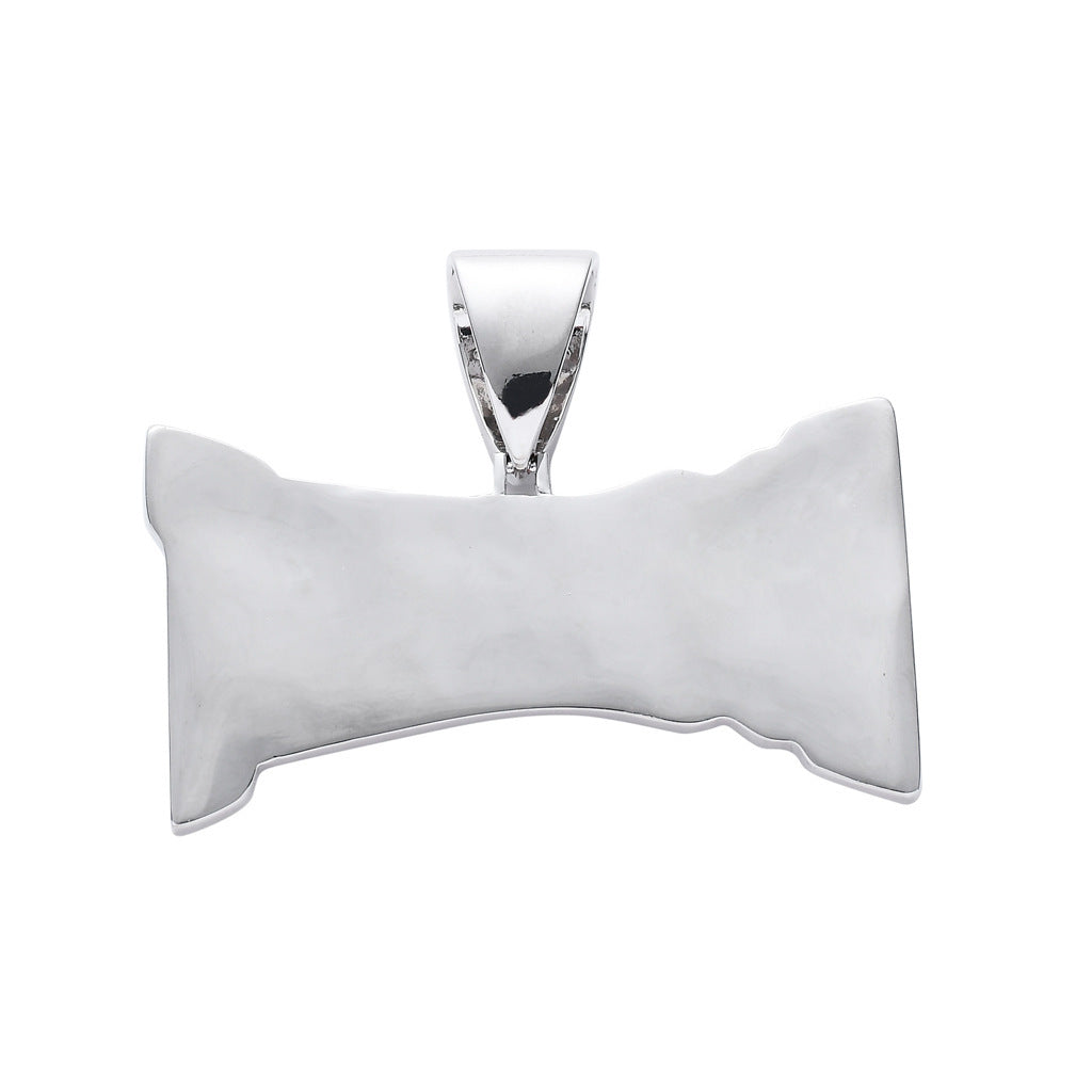 Hip Hop Punk Letter Cubic Zirconia Pendant Necklace for Men and Women