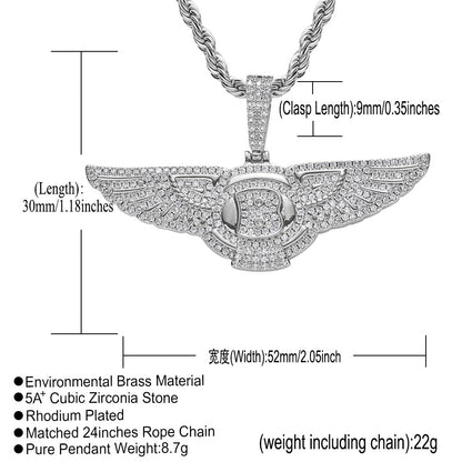 Hip Hop Fashion Cubic Zirconia Pendant Necklace for Men and Women