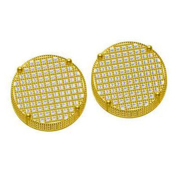 Round Iced Out Stud Earrings for Men Unisex Hip Hop Jewelry