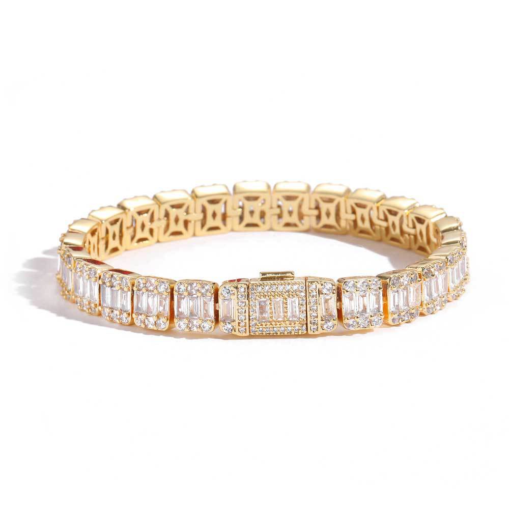 8 mm Baguette CZ Tennis Hip Hop Bracelet with Copper Base - CHA119 product image