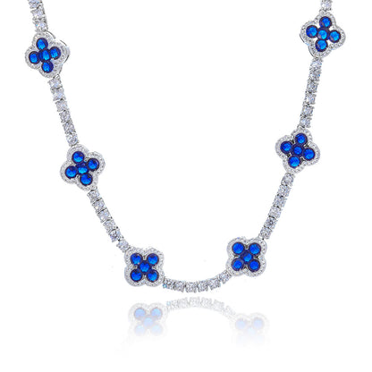 3 mm Colored Clover CZ Tennis Copper Necklace or Bracelet - CHA362