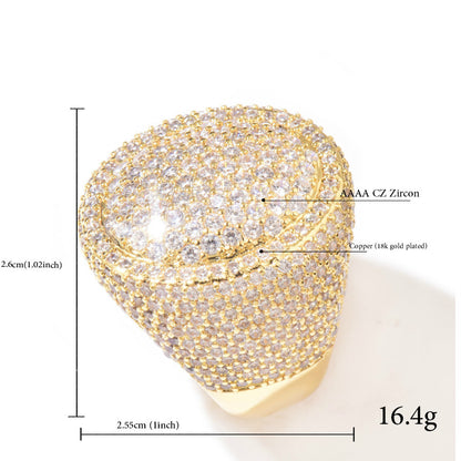 Iced Out Basketball Ring for Unisex
