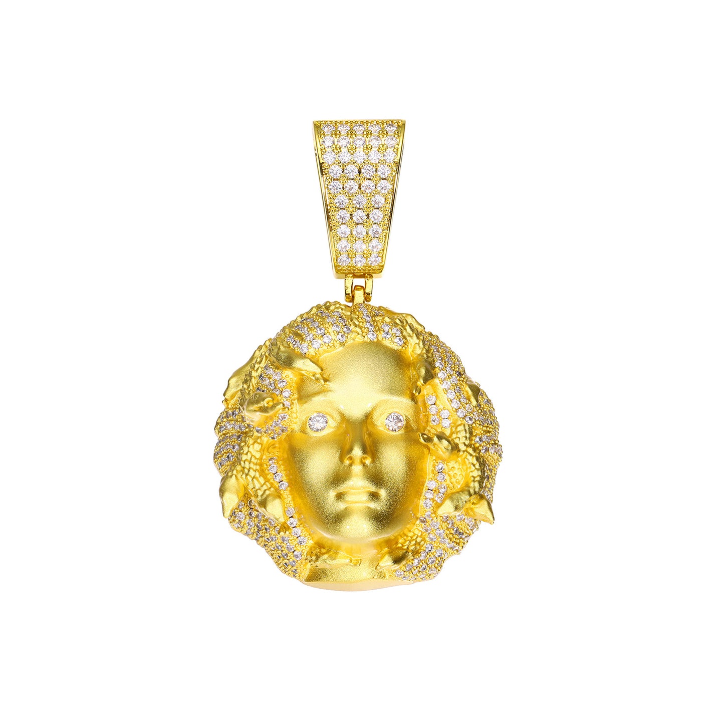 Iced Out Medusa Pendant Necklace for Men with Rope Chain, Cubic Zirconia Hip Hop Pendant product image