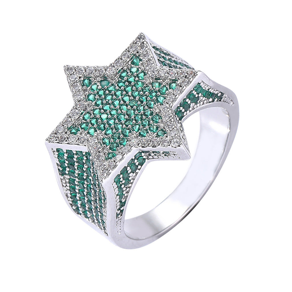 Hip Hop Minimalist Fashion Cubic Zirconia Ring for Men