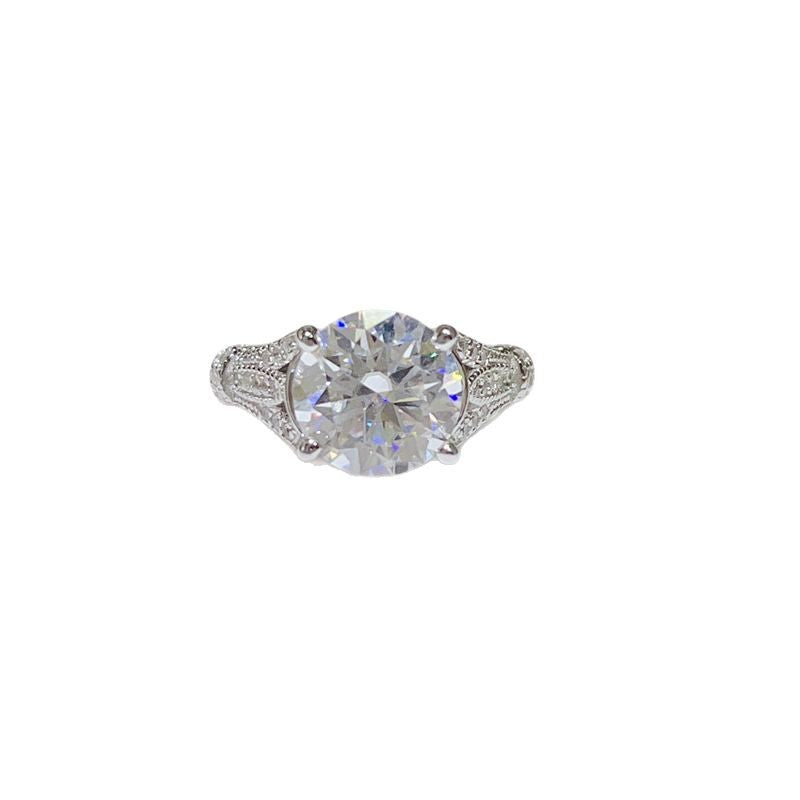 3 Carat Moissanite Ring for Women, Lace-Inspired Halo Engagement Ring product image
