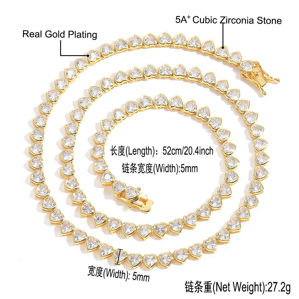 Hip Hop Cuban Link Cubic Zirconia Necklace for Men
