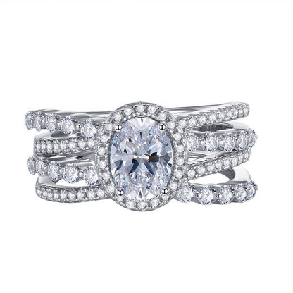 Oval Halo Moissanite Ring for Women, 3 Carat to 5 Carat Style Engagement Ring