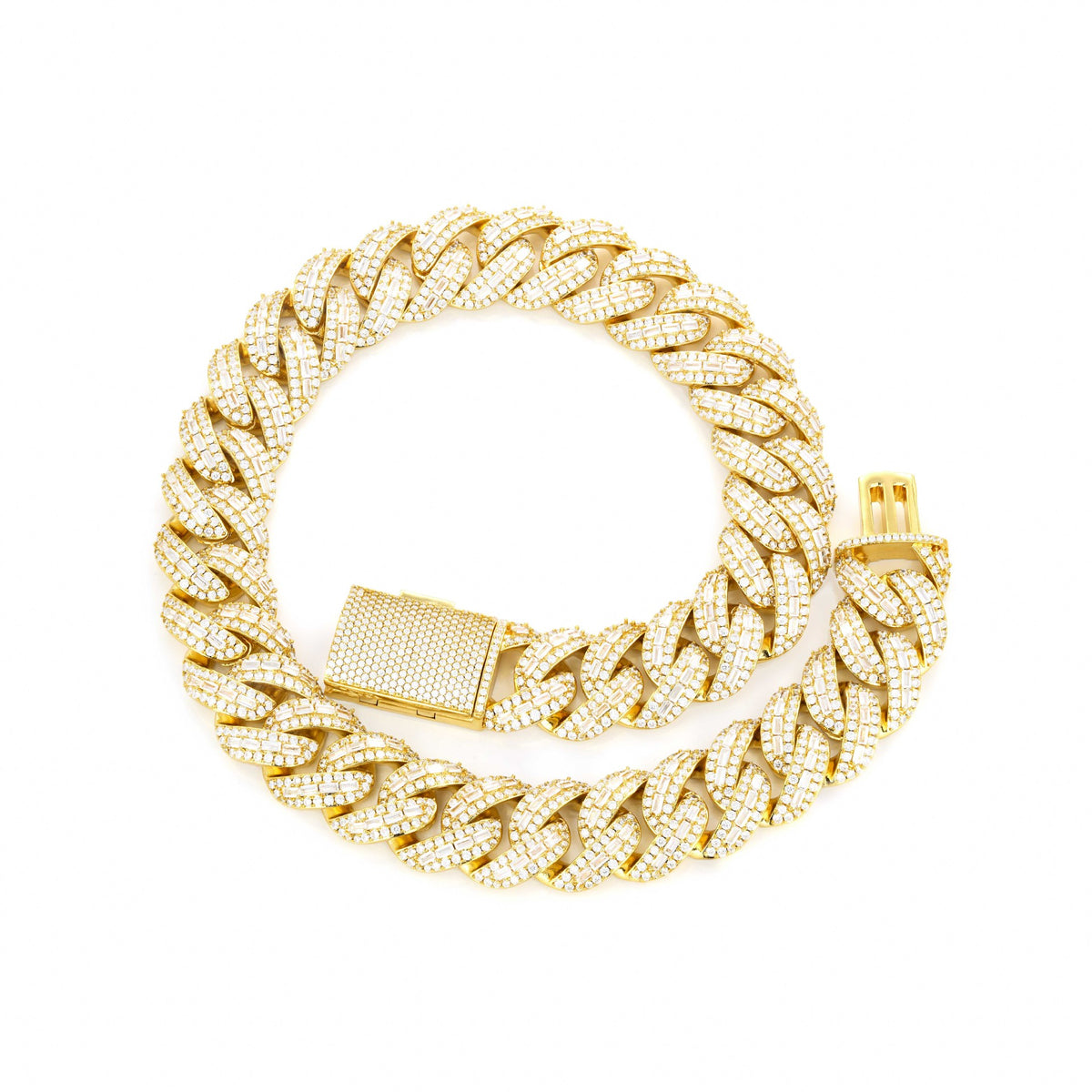 25mm Iced Out Cuban Link Chain Bracelet/Necklace, Chunky Cubic Zirconia Hip Hop Jewelry product image