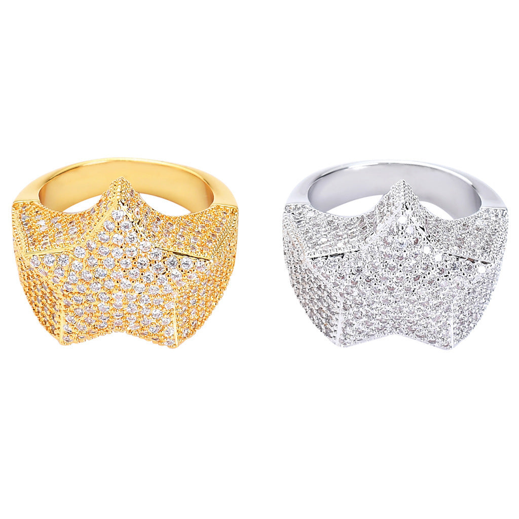 Light Luxury Star Copper Ring for Men and Women