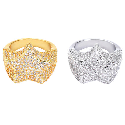 Light Luxury Star Copper Ring for Men and Women