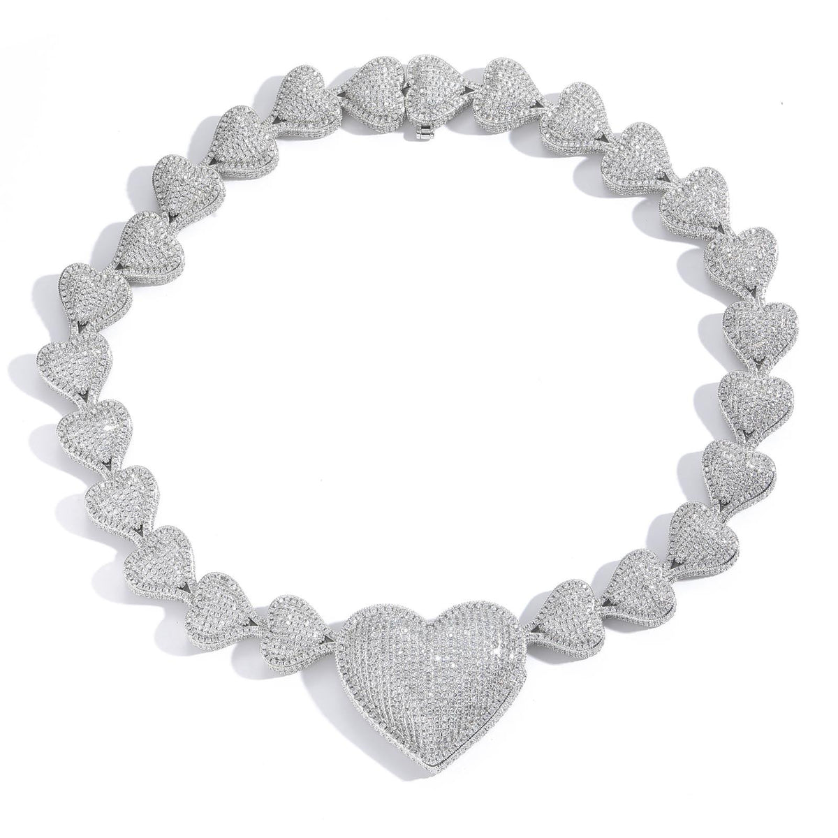Hip Hop Heart Cubic Zirconia Necklace for Men product image