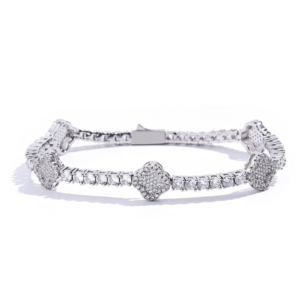 Clover CZ Tennis Copper Bracelet in Selectable Colors and Sizes - CHA306 product image