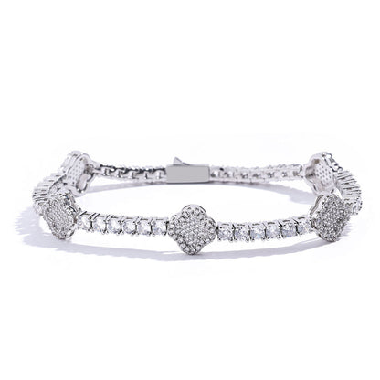 Clover CZ Tennis Copper Bracelet in Selectable Colors and Sizes - CHA306