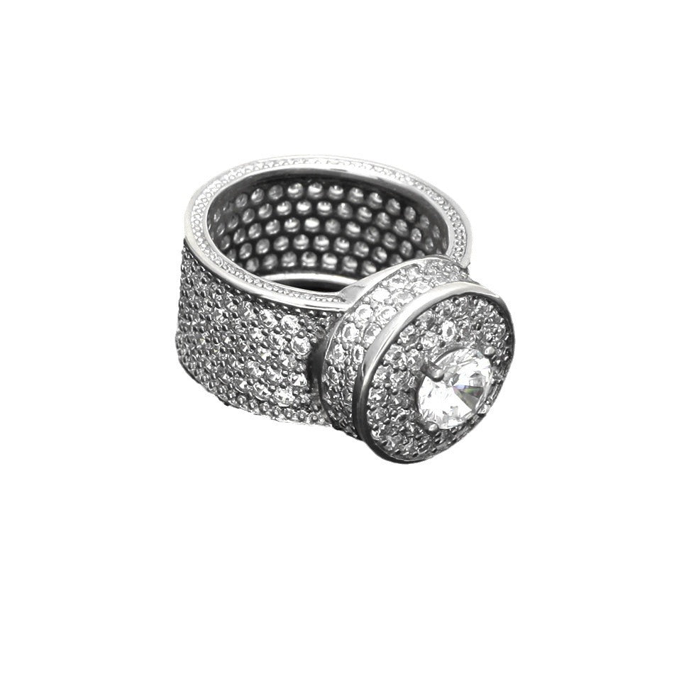 Men’s Round Cubic Zirconia Statement Ring in Gold or Silver Color product image