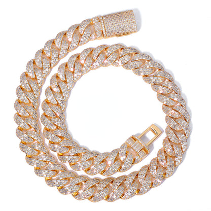 20 mm Iced Cuban Hip Hop Necklace or Bracelet with Cubic Zirconia on a Copper Base - CHA396