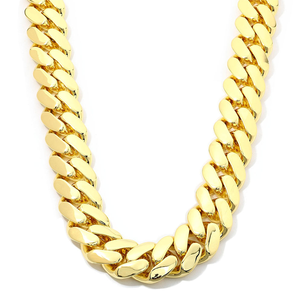 10-22 mm Polished Flat Cuban Hip Hop Necklace with Copper Base - CHA268 product image