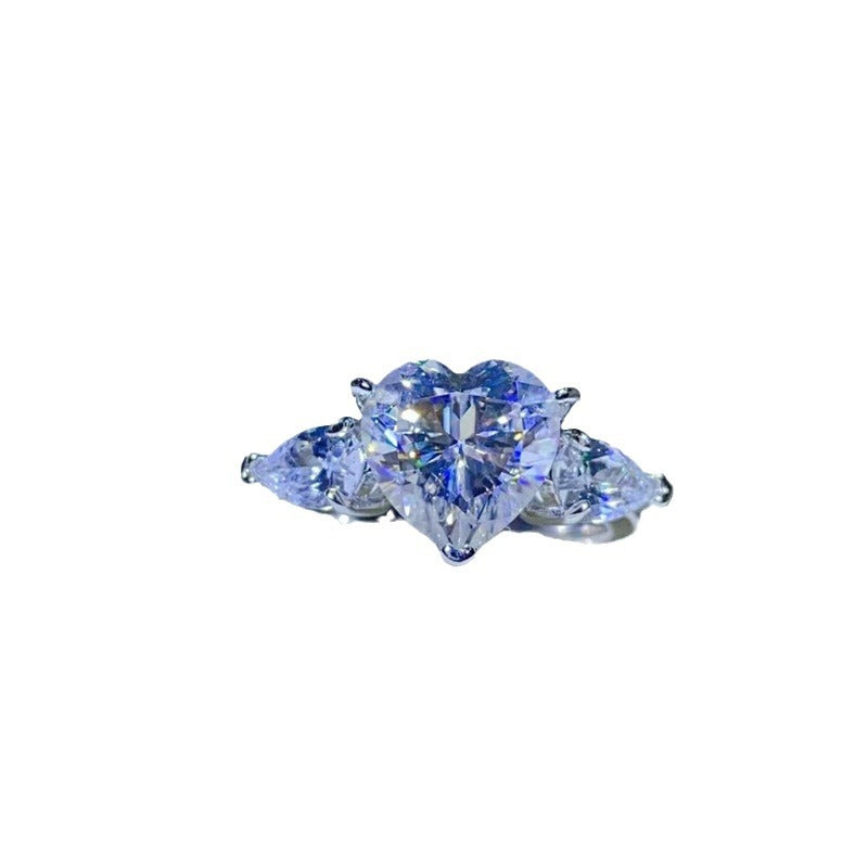 Heart Cut Moissanite Ring for Women, D Color VVS1 Engagement Ring, 1 Carat 2 Carat 3 Carat Promise Ring product image