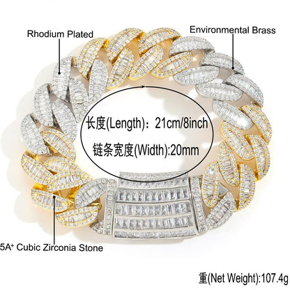 Hip Hop Light Luxury Cuban Link Cubic Zirconia Necklace for Men