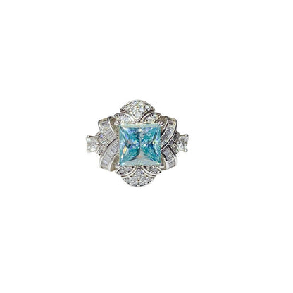 2 Carat Princess Cut Moissanite Ring for Women, VVS1 Statement Engagement Ring with White or Green Center Stone