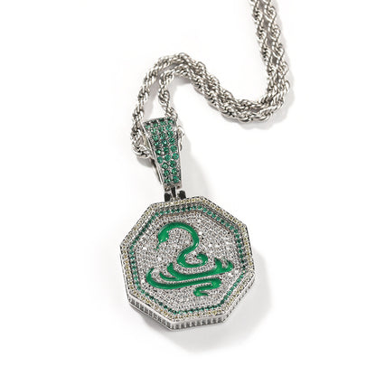Zodiac Animal Pendant Necklace with Cubic Zirconia Twisted Chain for Women